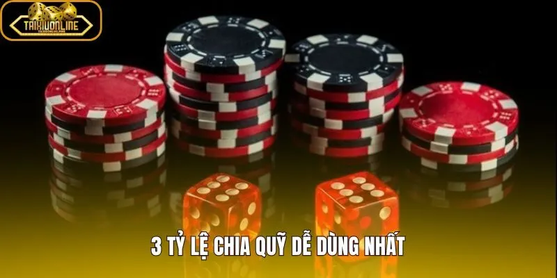 Ba tỷ lệ phần trăm phổ biến trong cách chia tiền cược tài xỉu